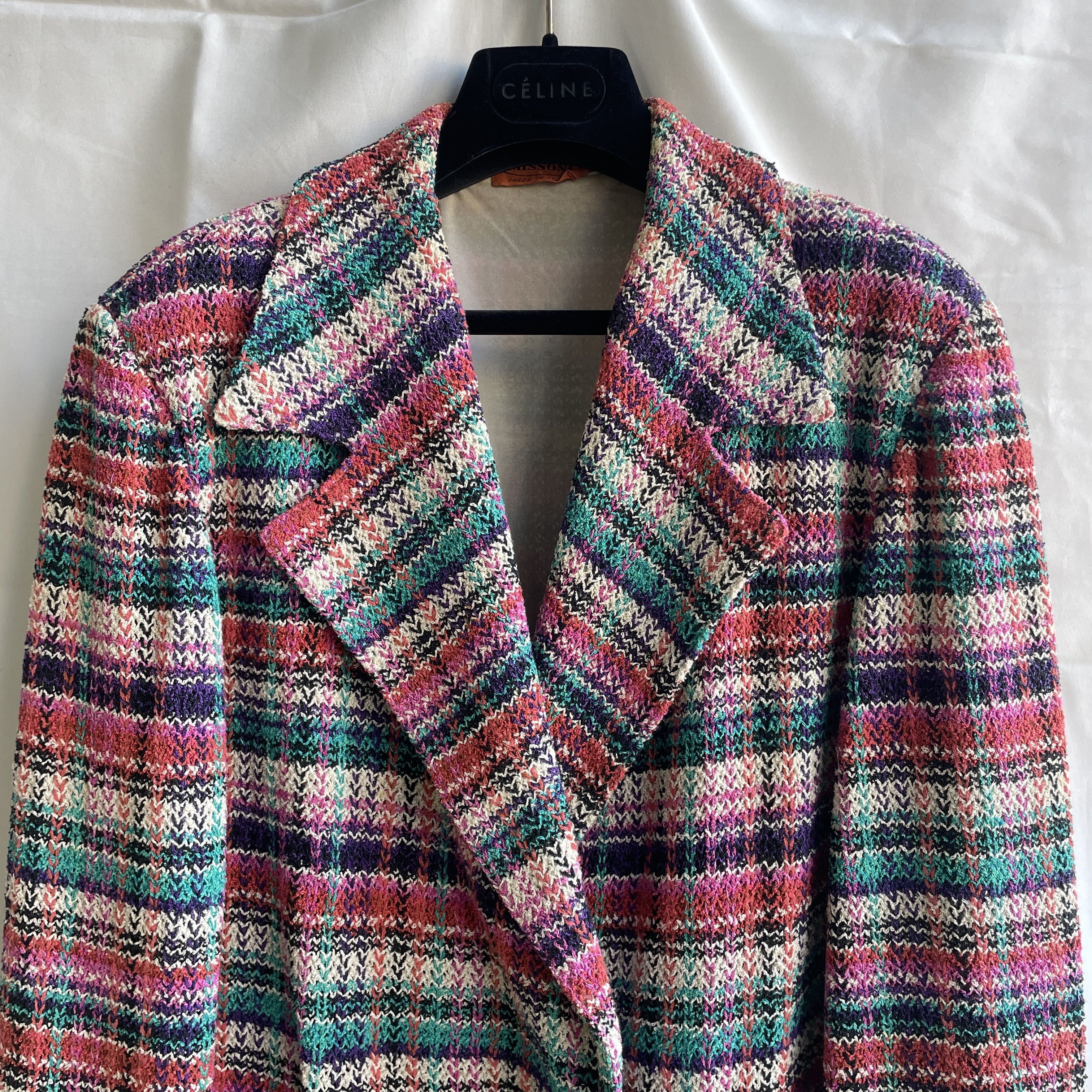 Missoni Missoni Vintage 90's Womens Woven Double Breasted Blazer Size L / US 10 / IT 46 - 4 Thumbnail