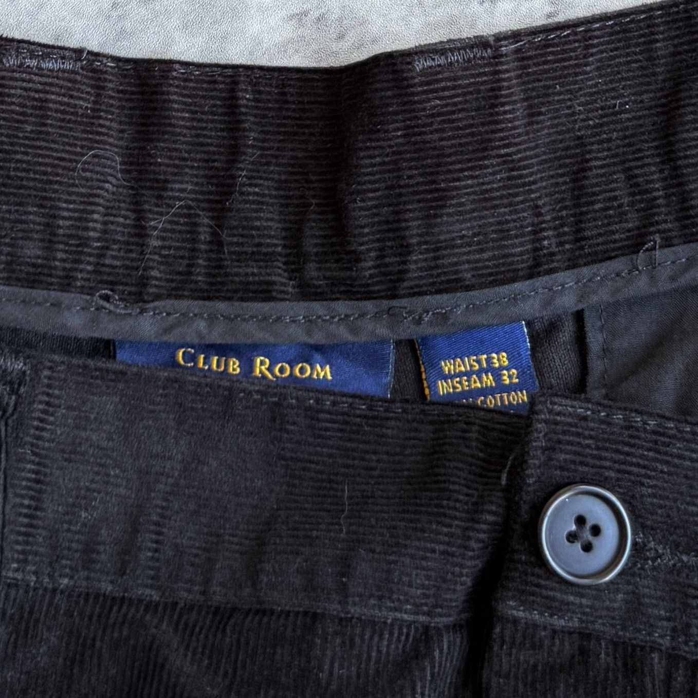 Club Room × Vintage Vintage Y2K Baggy Corduroy Tonal Black Skater Style Pants Size US 38 / EU 54 - 4 Thumbnail