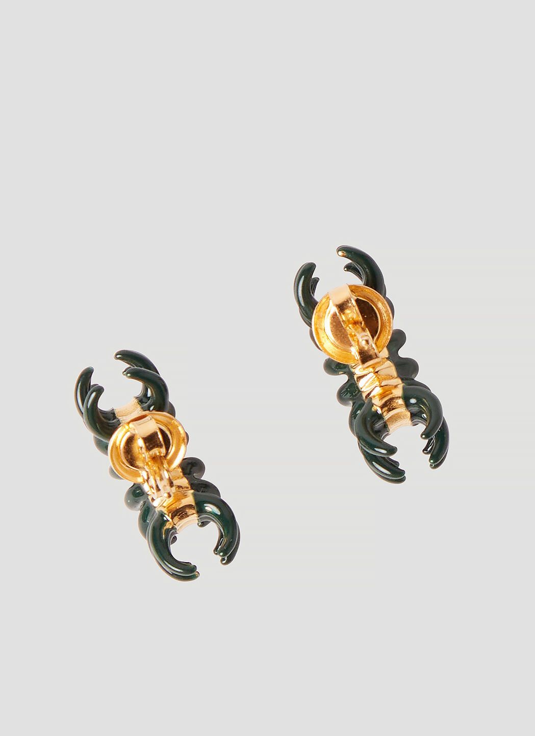 Bottega Veneta o1n1vont1124 Size: OS / Spine Hoop Earrings in Dark Green Size ONE SIZE - 3 Thumbnail