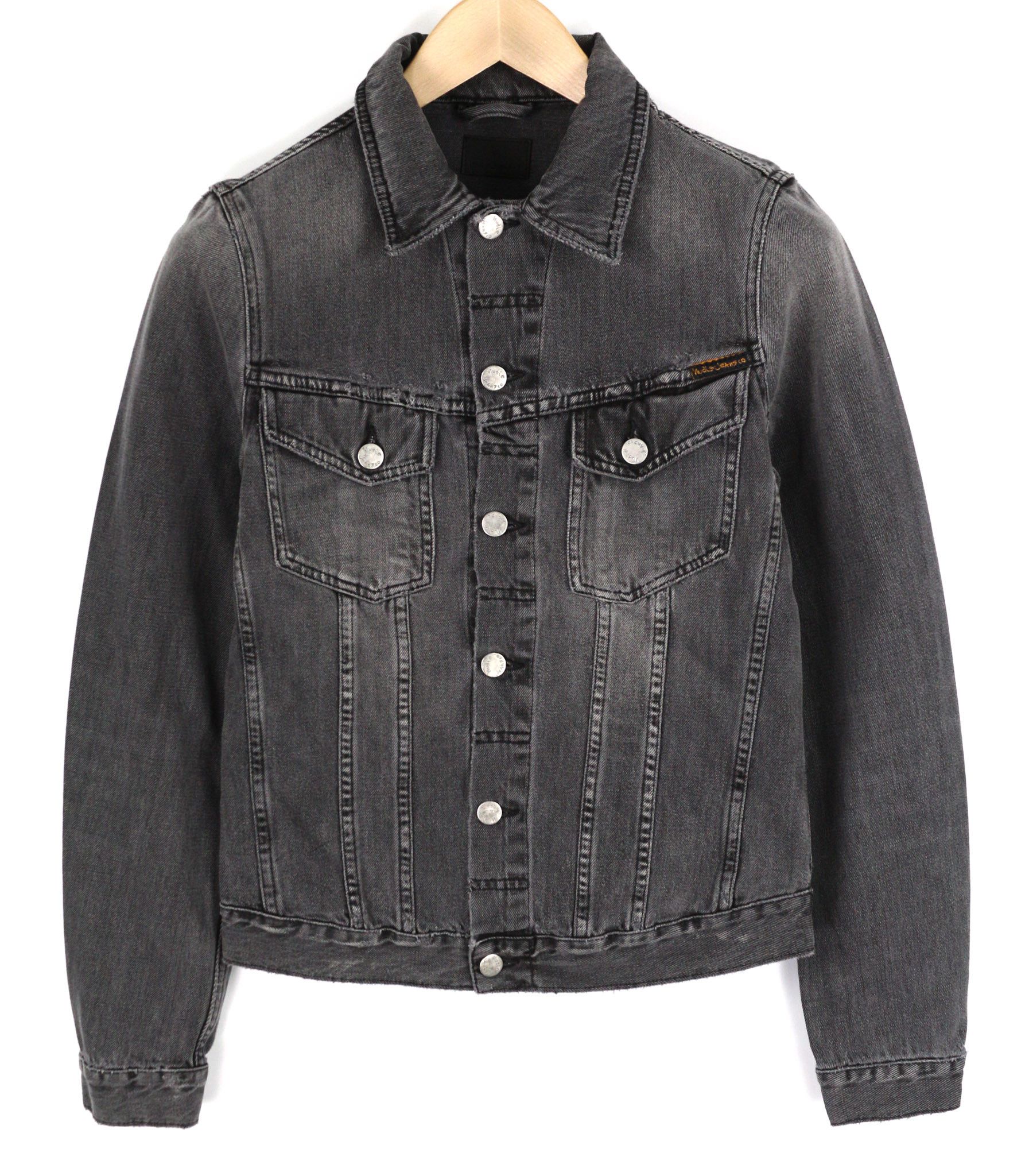 Nudie Jeans BILLY XS Desolation Grey Polo Neck Pockets Denim 82458 Size US XS / EU 42 / 0 - 1 Thumbnail