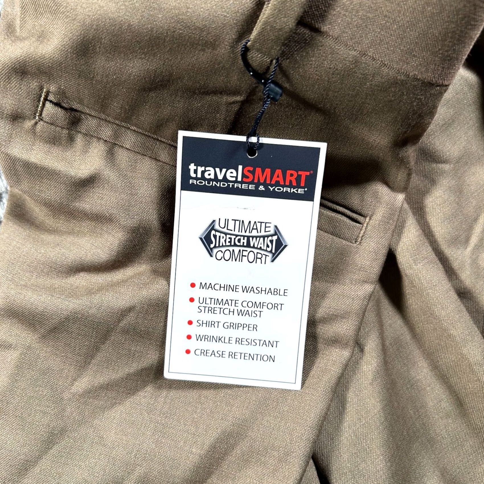 Roundtree & Yorke VINTAGE Roundtree & Yorke TravelSmart Pants Men 30x30 Khaki Workwear Casual NWT Size US 30 / EU 46 - 4 Thumbnail