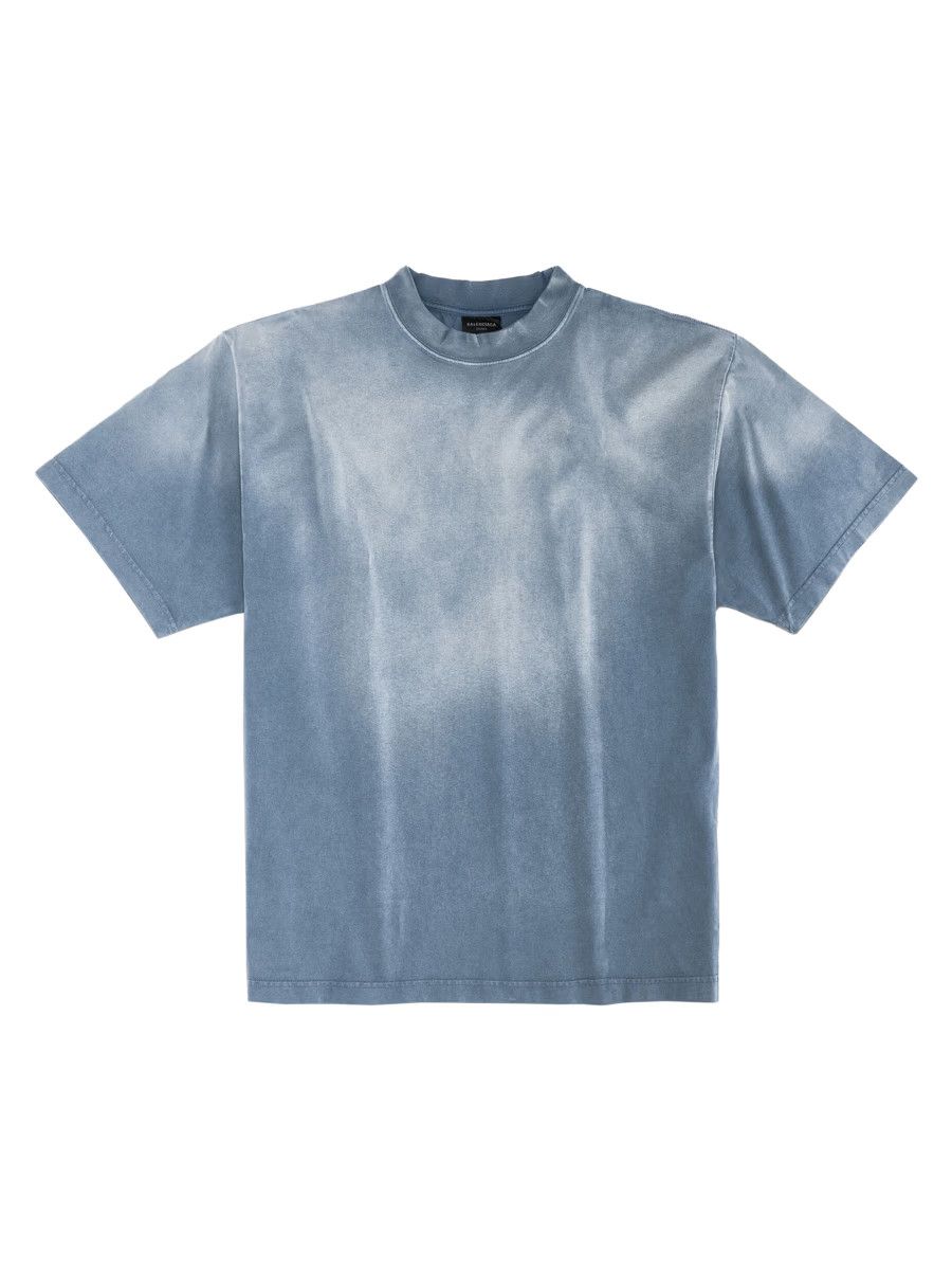 Balenciaga o1la1rc1a0625 Hand Drawn Medium Fit T-Shirt in Blue Size US XXL / EU 58 / 5 - 1 Thumbnail