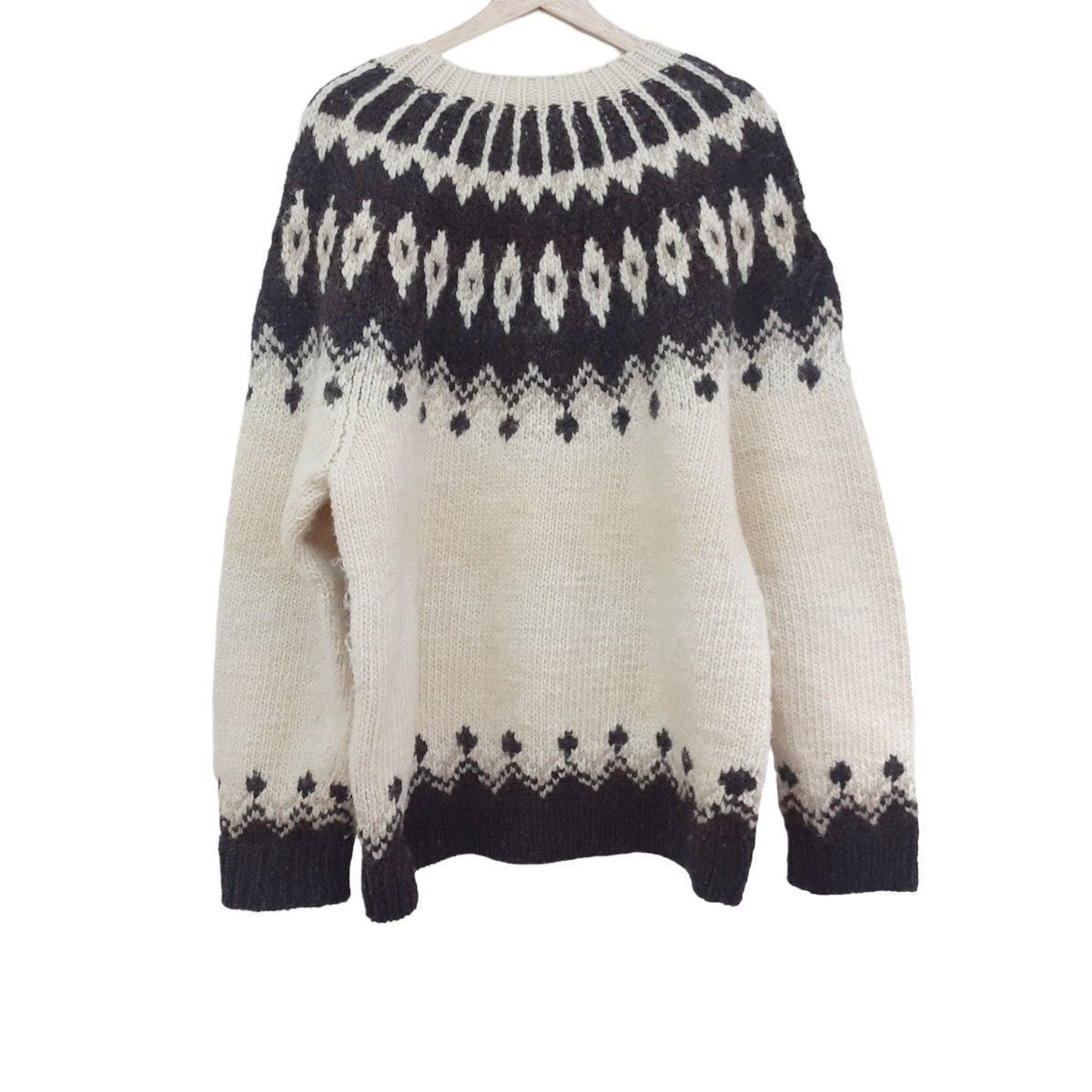 Comme des Garcons Sweater Wool Knitted Design Long Sleeve Ivory Size US M / EU 48-50 / 2 - 2 Thumbnail