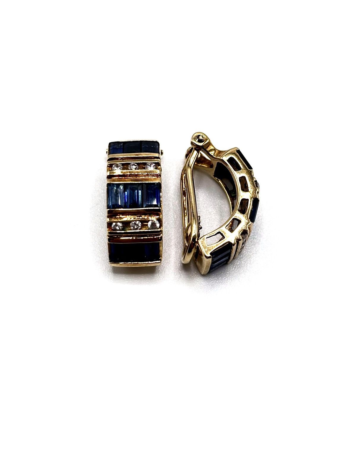 Other 14K Yellow Gold Sapphire Diamond Clip-On Earrings Size ONE SIZE - 2 Thumbnail