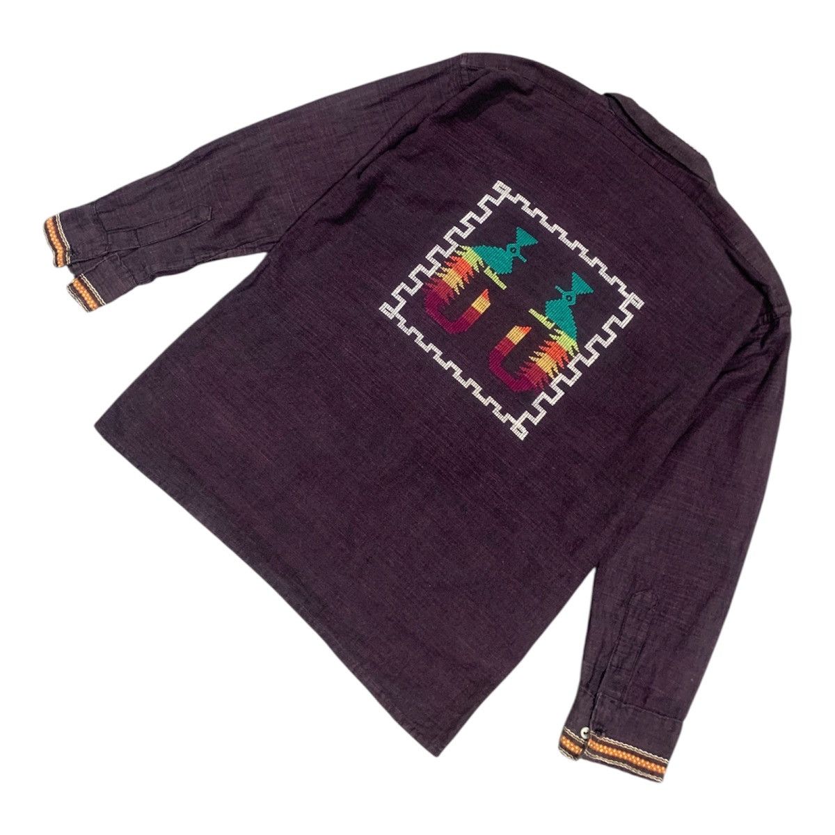Vintage Vtg Guatemalan Quetzal Bird Aztec Handwoven Shirt Jacket Size US L / EU 52-54 / 3 - 6 Thumbnail