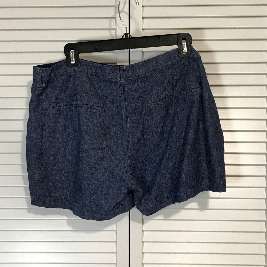 Old Navy Old Navy Dark Blue Linen Blend Mid Rise Hot Shorts 14 Size 36" / US 14 / IT 50 - 2 Thumbnail