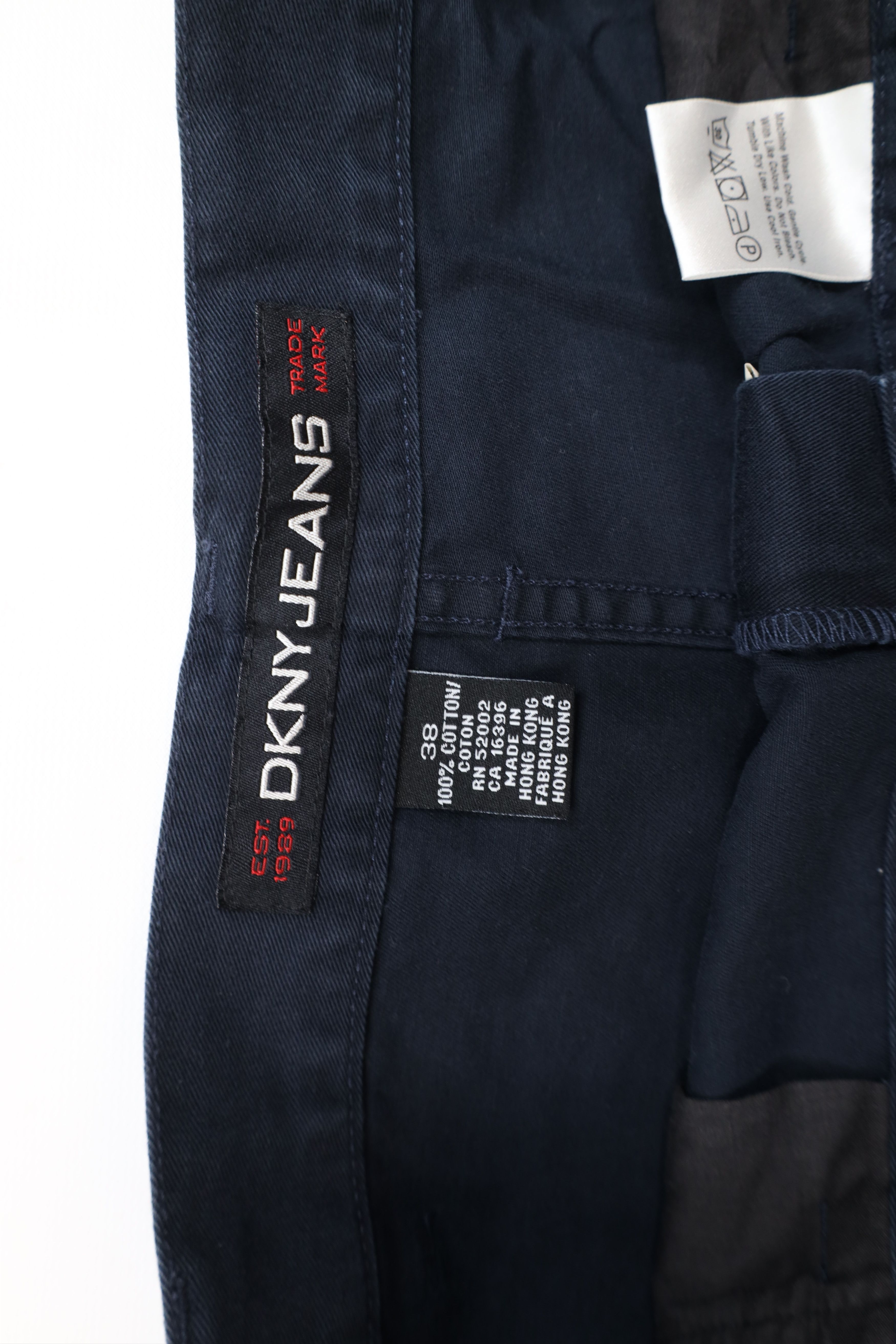 Deadstock Vintage 90s DKNY Baggy Dungaree Chino Shorts Blue