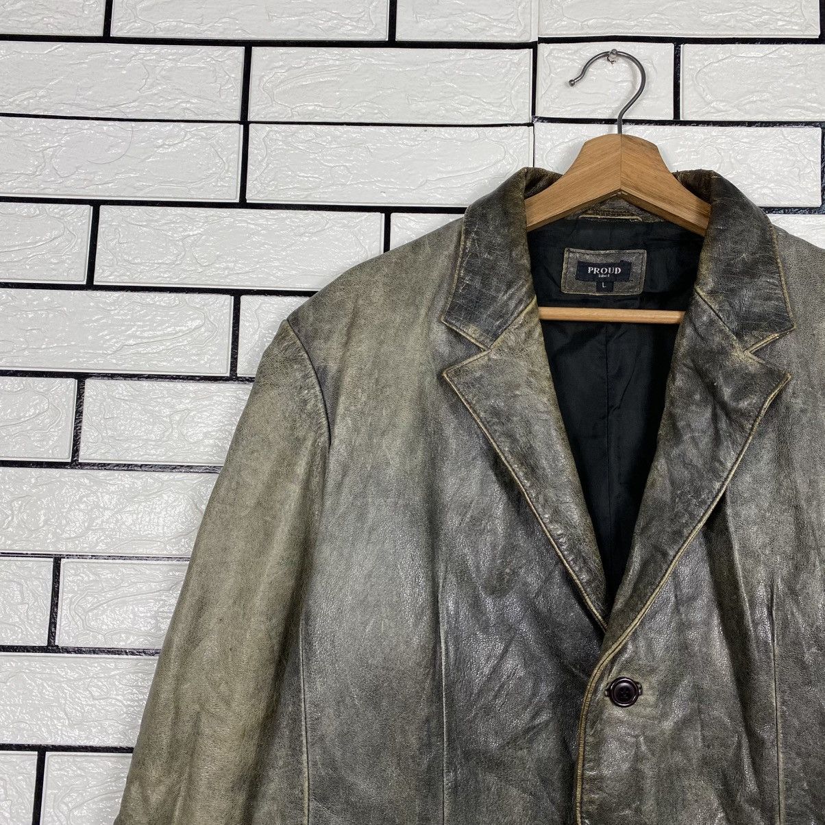 Japanese Brand 📌Vintage Genuine Leather Jacket Proud Label Issey Miyake Size US L / EU 52-54 / 3 - 8 Thumbnail