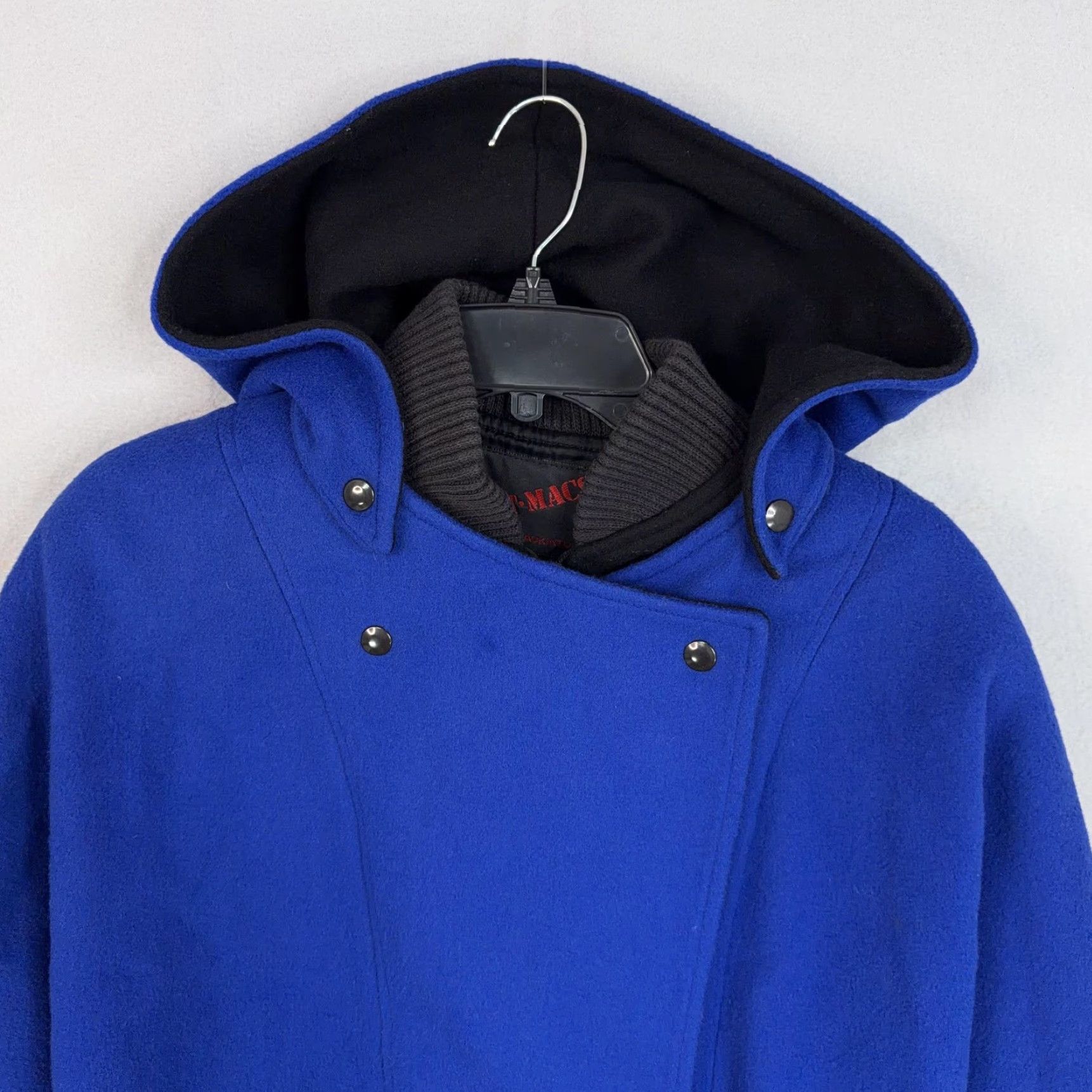 Mackintosh VINTAGE Sport Macs by Mackintosh Coat Womens 10 Blue Wool Hooded Parka Jacket USA 80s Parka Womens 10 Blue Wool Hooded Coat USA 80s Mens? Size L / US 10 / IT 46 - 2 Thumbnail