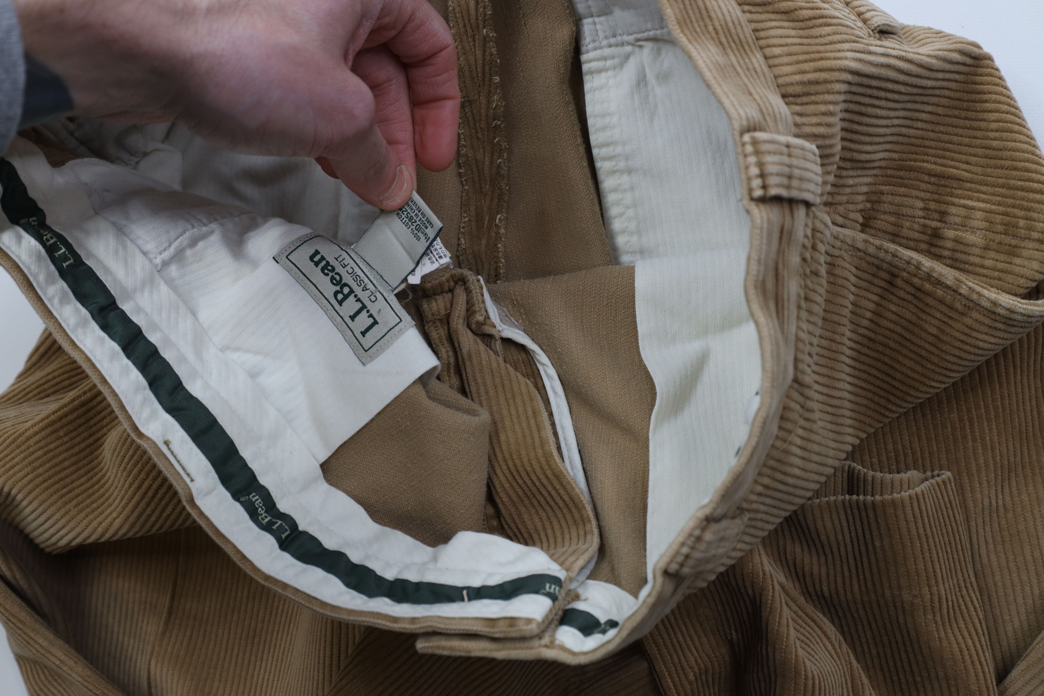 L.L. Bean Vtg 90s LL Bean Wide Leg Corduroy Chino Pants Trousers Beige Size US 34 / EU 50 - 9 Thumbnail