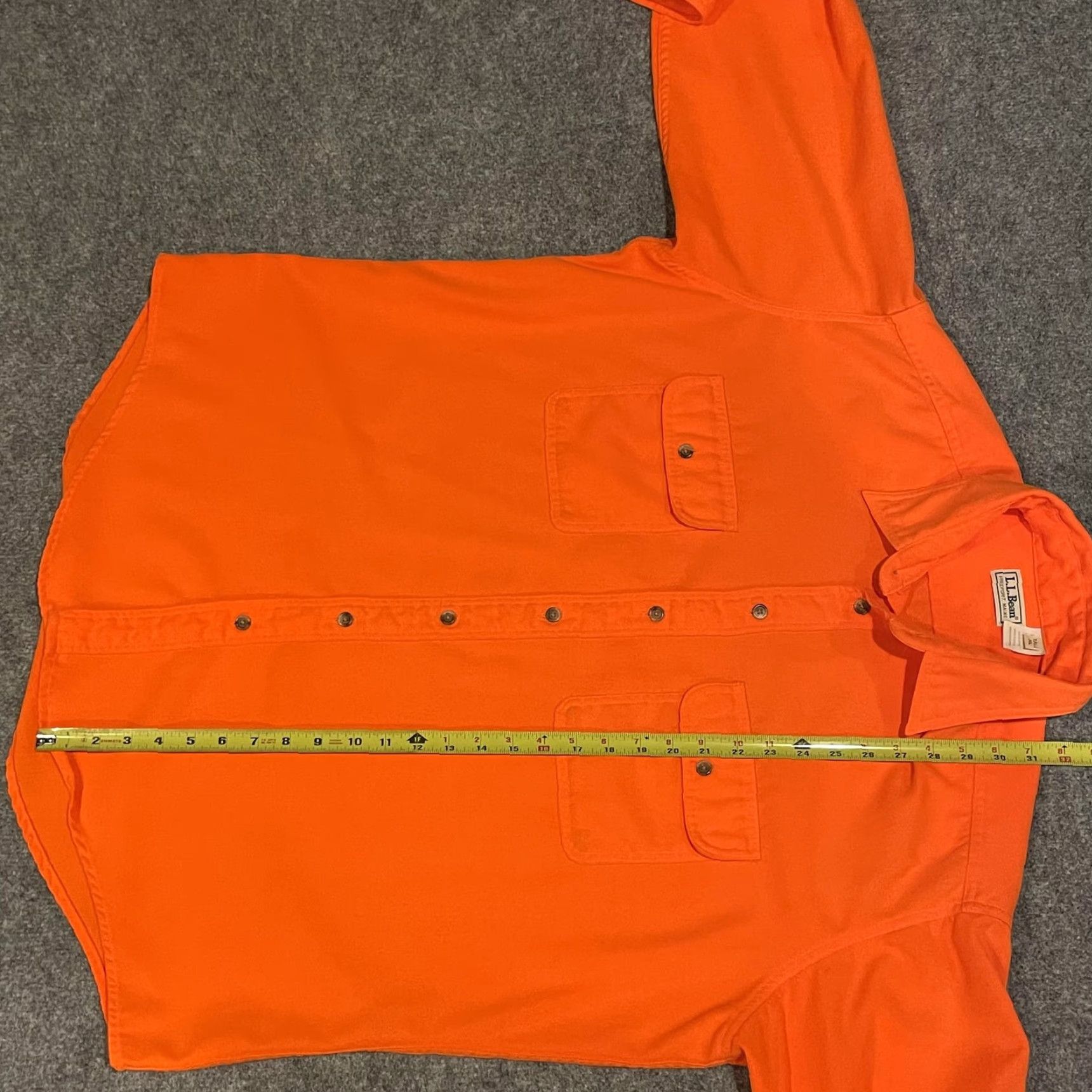Vintage VINTAGE L.L. BEAN Blaze Orange Heavyweight Hunting Shirt Mens XLT Tall Button-Up Long Sleeve Size US XL / EU 56 / 4 - 7 Thumbnail