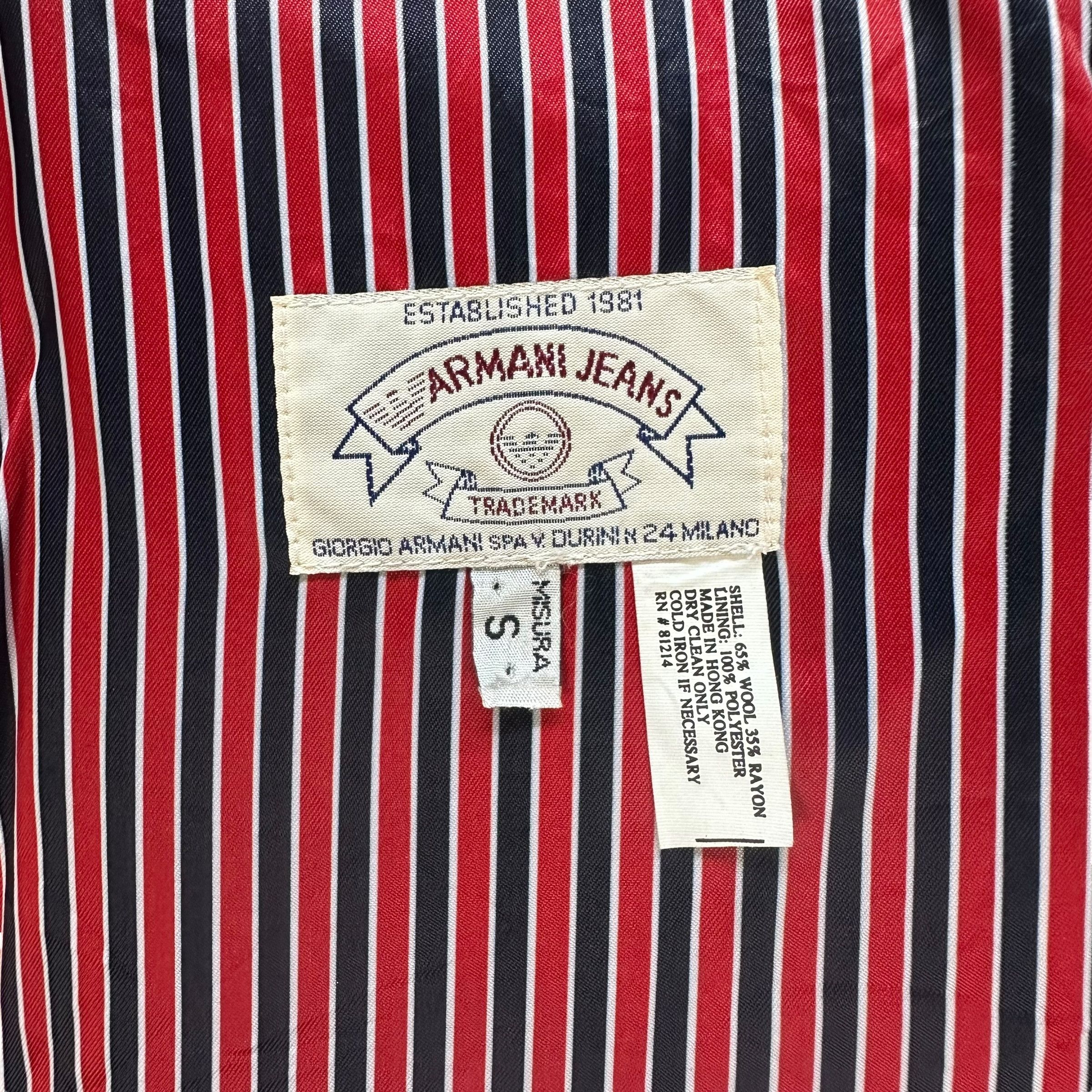 Armani ARAMNI JEANS WOOL RAYON DOUBLE BREASTED COAT #8994-46 Size US S / EU 44-46 / 1 - 7 Thumbnail