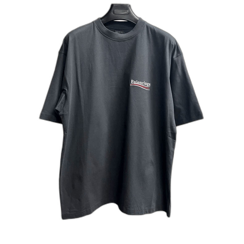 Balenciaga Black Grey Logo Short Sleeve T-Shirt-2506