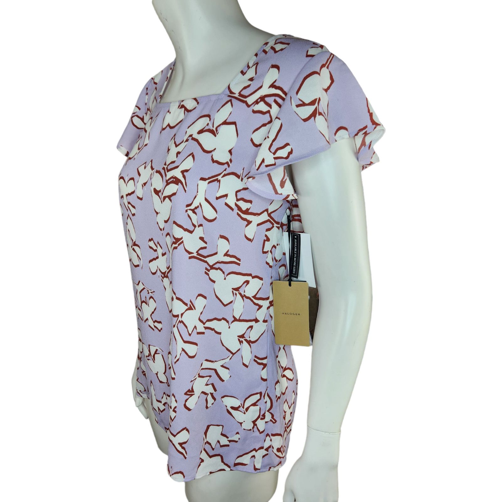 Other Halogen Purple Charlie Floral Back Blouse Women XS Size XS / US 0-2 / IT 36-38 - 3 Thumbnail