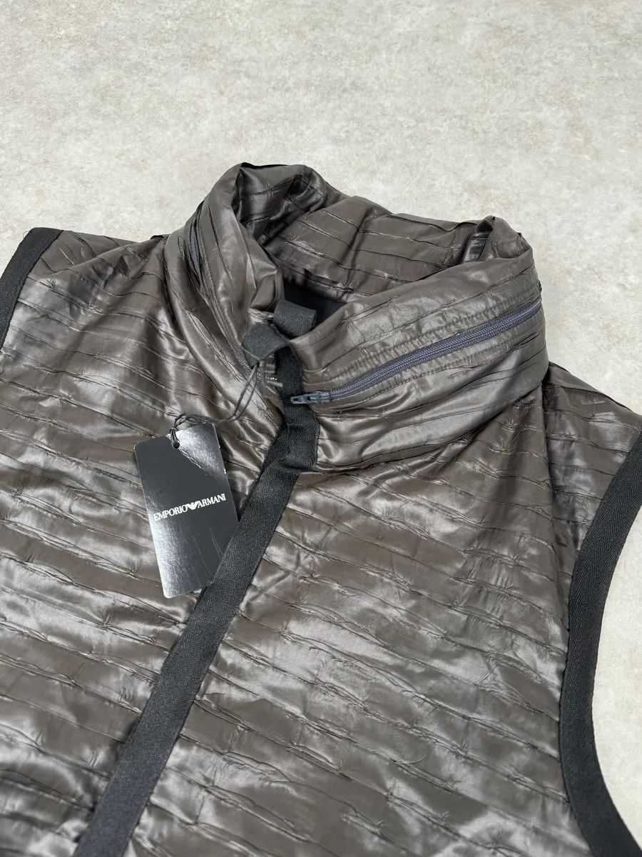 Emporio Armani SS2010 Emporio Armani Brown Satin Crocodile Effect Avant-Garde Vest Size US S / EU 44-46 / 1 - 5 Thumbnail