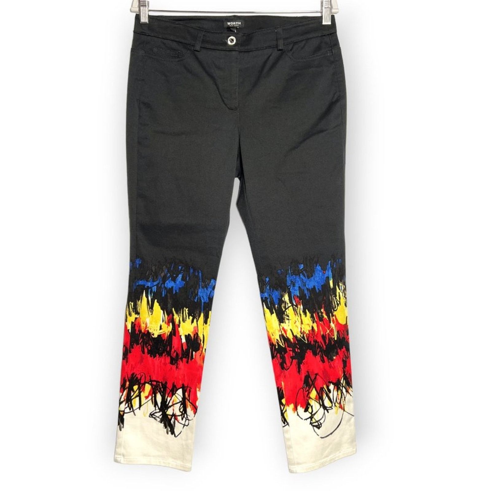 Other Worth New York Alana Pant Black Graffiti Stripe Size 6 NWT Size 28" / US 6 / IT 42 - 1 Thumbnail