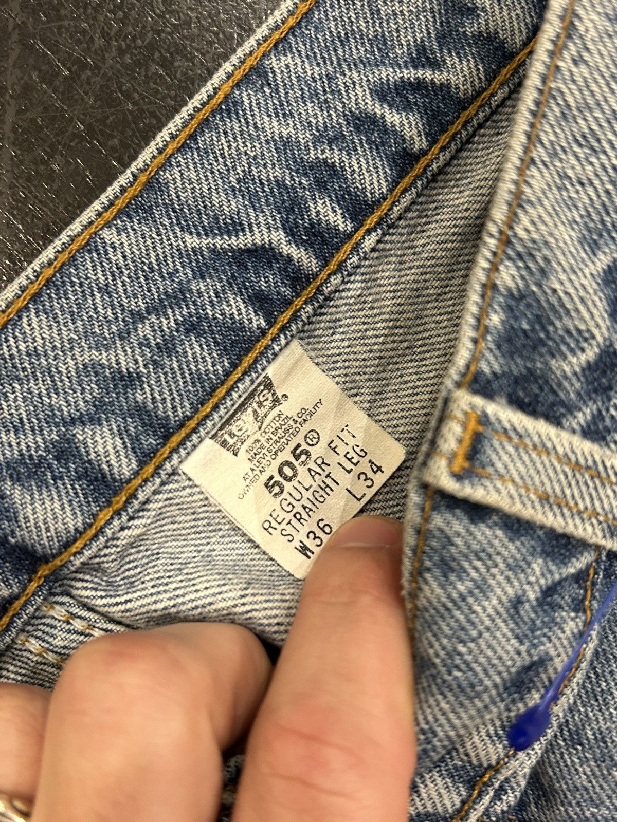 Levi's Levis 505 Orange Tab Denim Jeans Size US 36 / EU 52 - 3 Thumbnail
