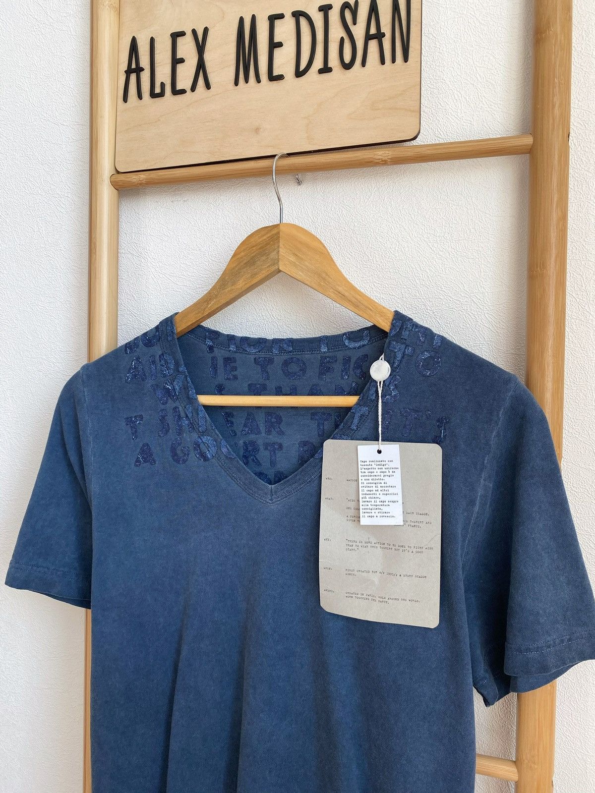 Maison Margiela MAISON MARTIN MARGIELA AIDS garment dyed v- neck t-shirt Size US S / EU 44-46 / 1 - 11 Thumbnail