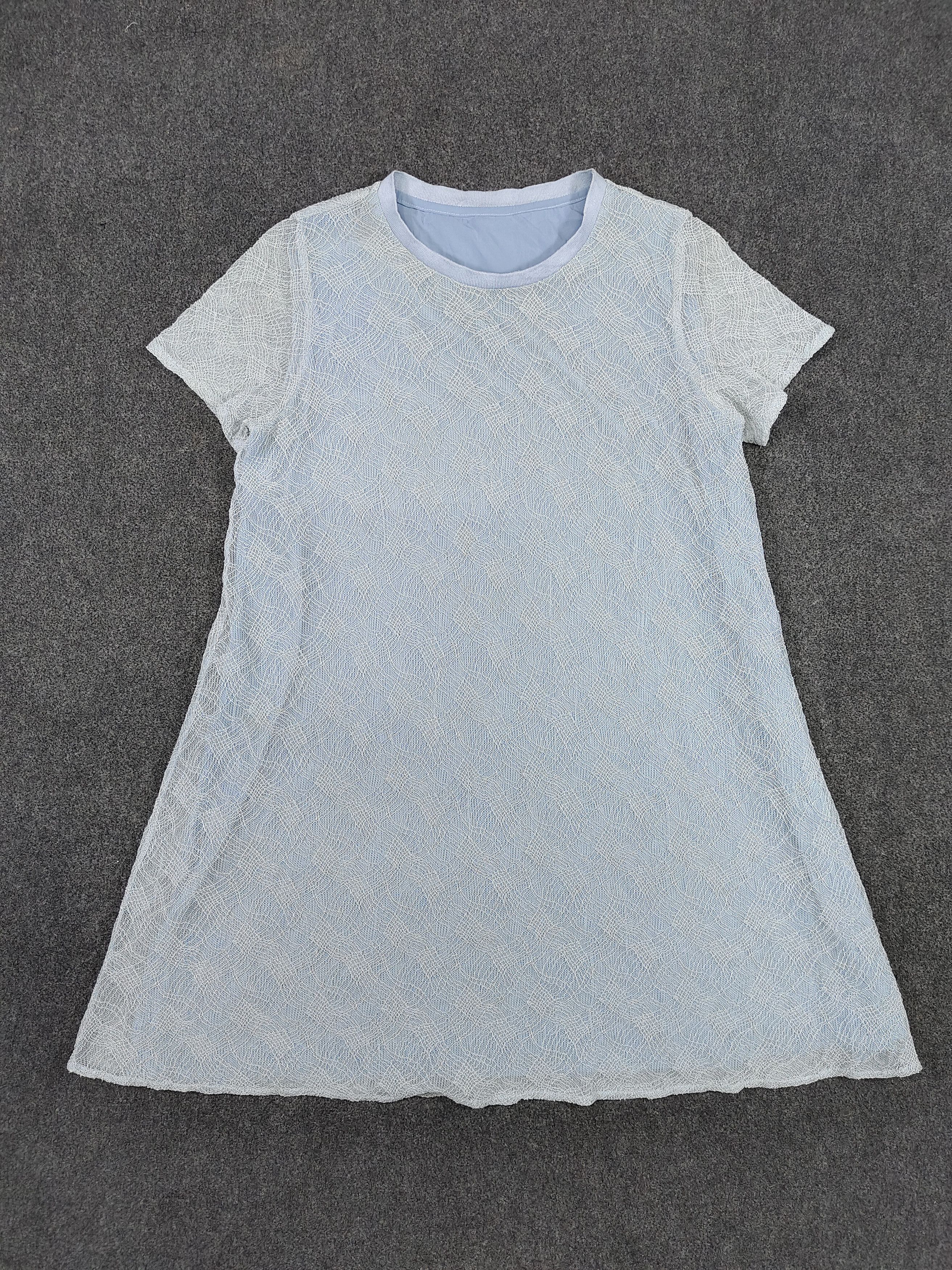 Alexander Wang Alexander Wang- Ice Blue Textured Mesh Overlay Dress Size L / US 10 / IT 46 - 5 Thumbnail