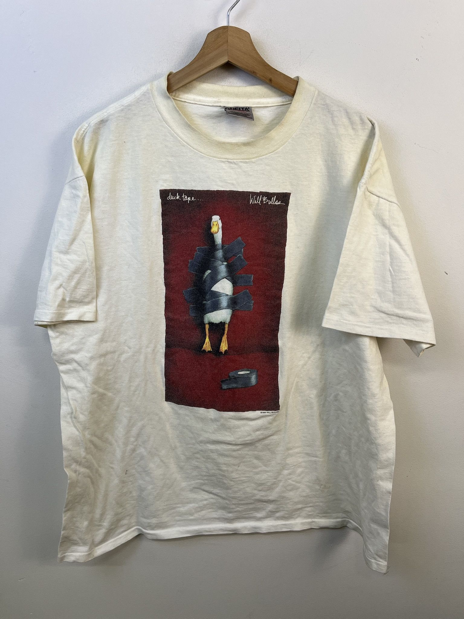Vintage Tee Shirt 1996 Duck Tape Willie Byllas Single Stitch Art Tee Shirt Size XL