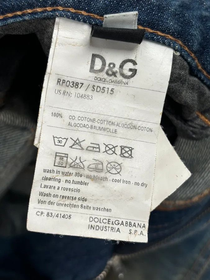 Dolce & Gabbana 2000s Dolce & Gabbana Navy Dirty Effect Denim Cargo Jeans Size US 36 / EU 52 - 12 Thumbnail