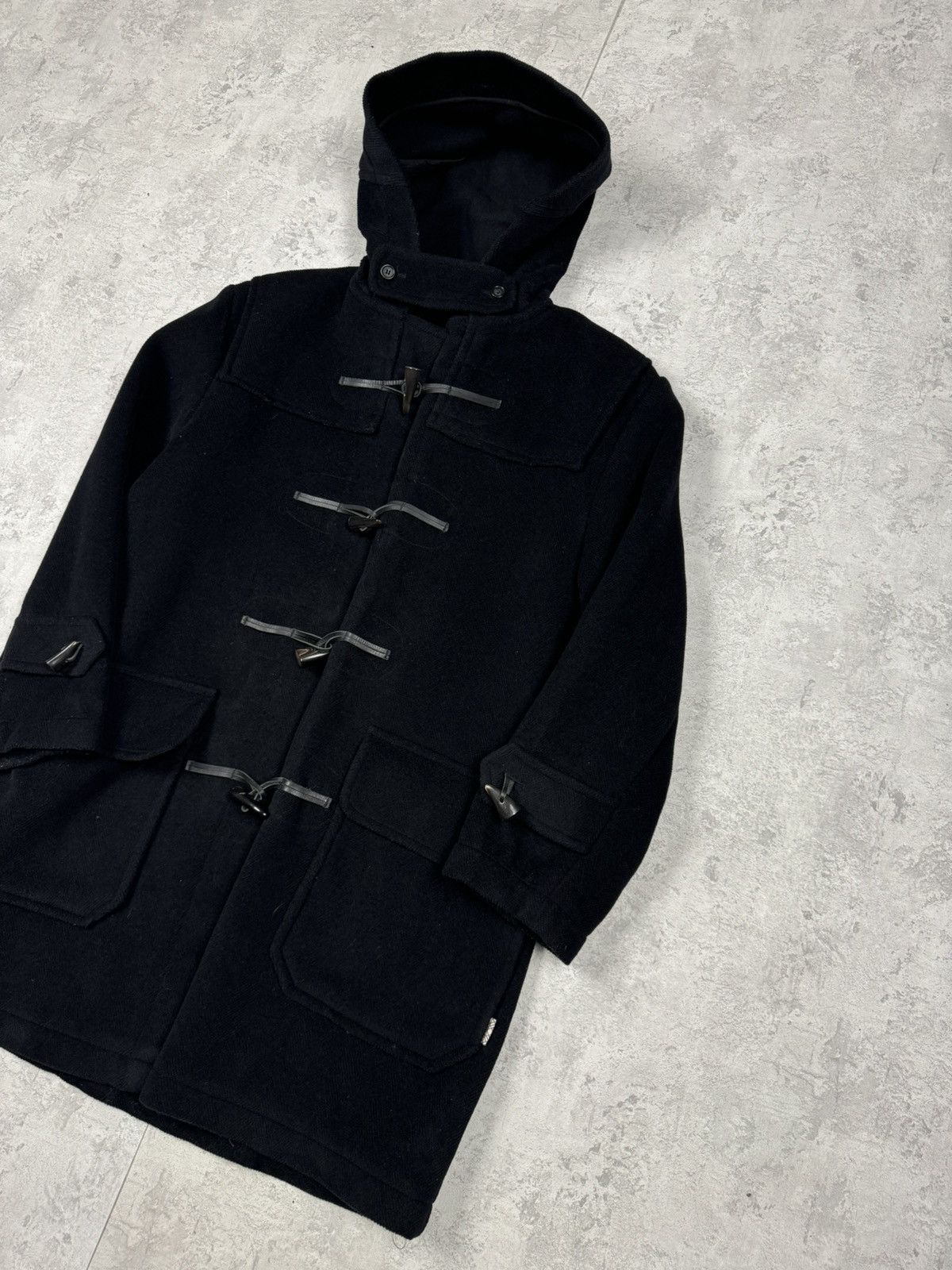 Burberry Burberry London Wool Duffle Coat Black Toggle Hooded Jacket Size US L / EU 52-54 / 3 - 3 Thumbnail
