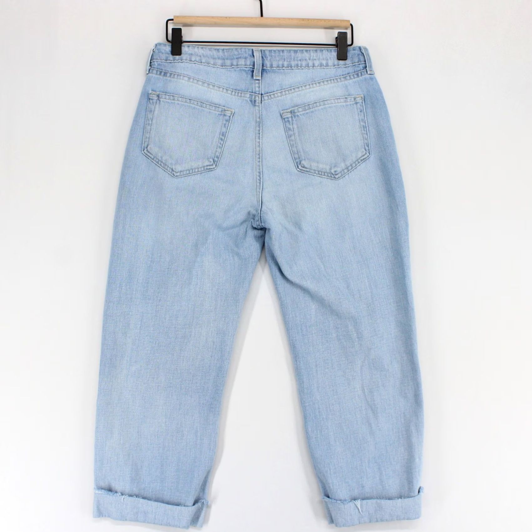 L'AGENCE L'Agence Maribel Jeans Womens 27 Blue High Rise Straight Cropped Raw Hem Denim 100% Cotton Leather? Size 27" / US 4 / IT 40 - 4 Thumbnail
