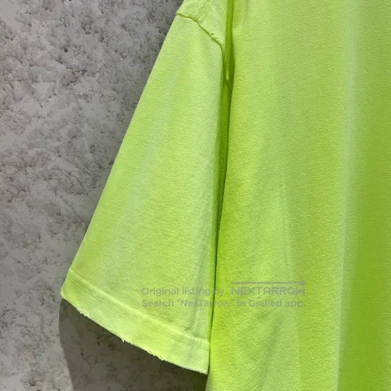 Balenciaga Balenciaga Ripped Logo Distressed Fluorescent Green Short Size US XXS / EU 40 - 6 Thumbnail