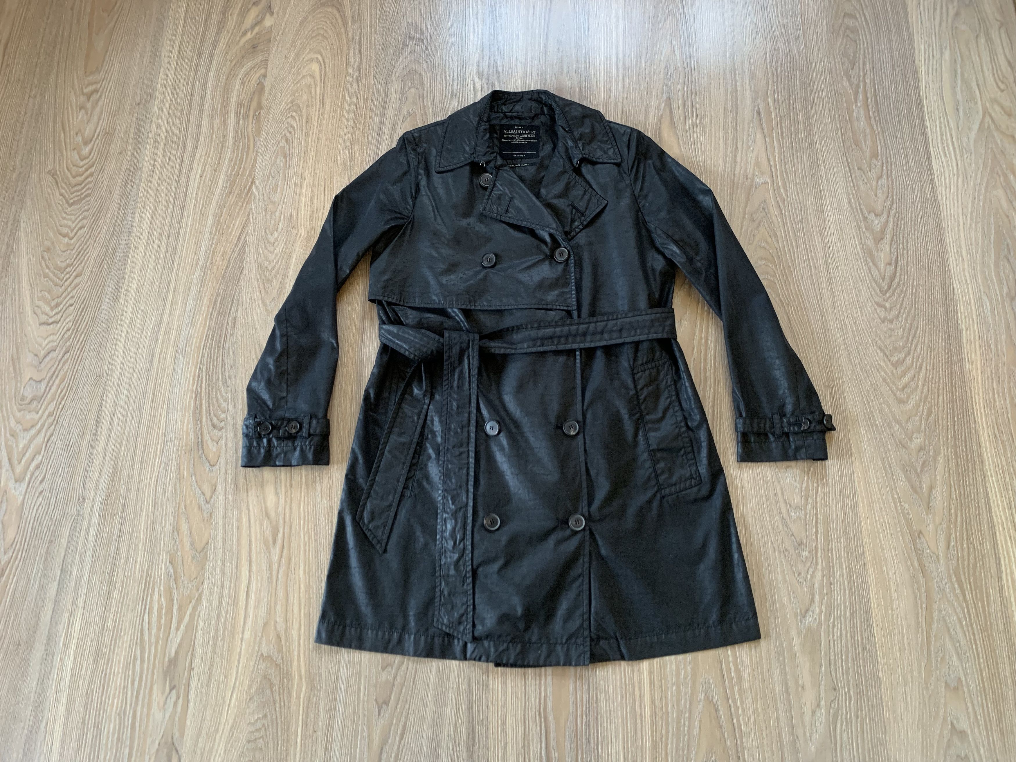 Allsaints Allsaints Spitalfields Waxed Trench Coat Size L / US 10 / IT 46 - 1 Thumbnail