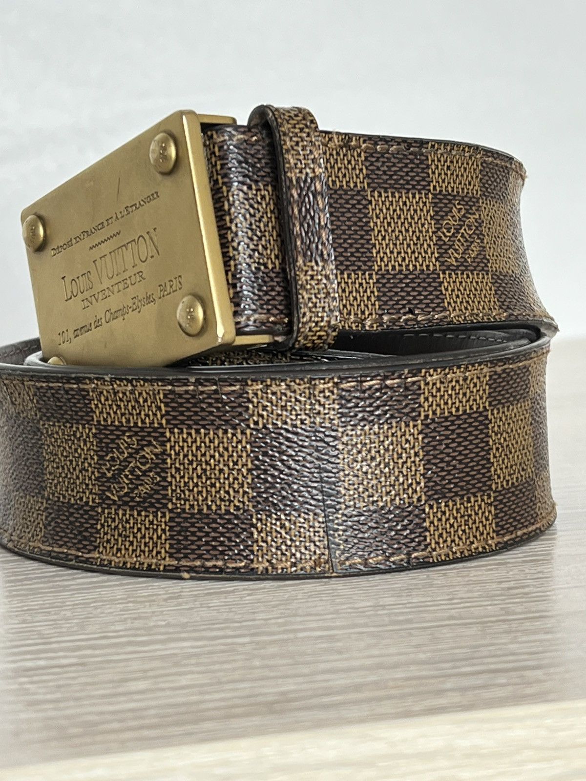 Louis Vuitton Louis Vuitton Damier Ebene Inventeur Belt Size 40 - 8 Thumbnail