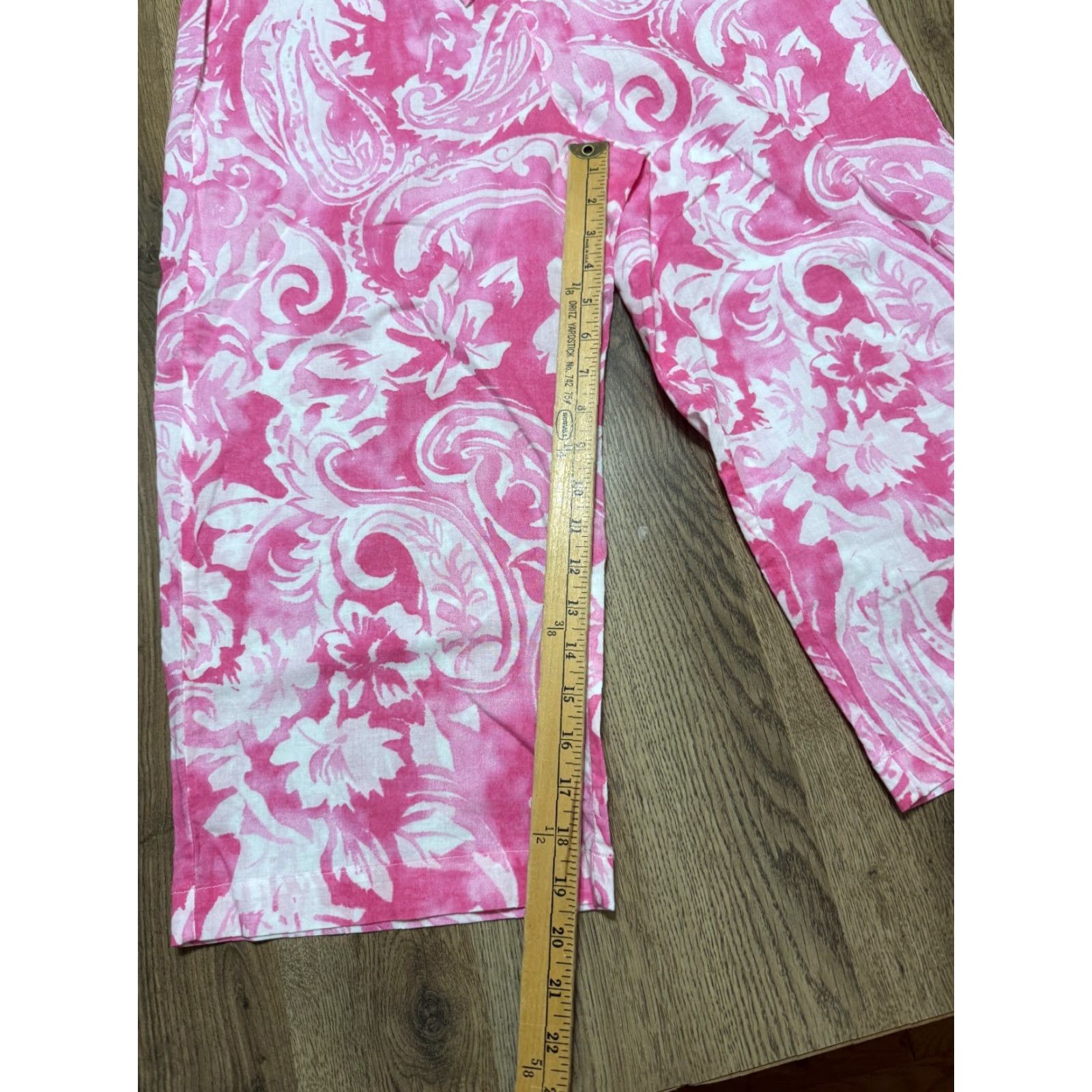 Chaps CHAPS Outfit Women's Medium Pink White Long Sleeve Button Up Shirt Capris Pants Pajamas PJs Size M / US 6-8 / IT 42-44 - 6 Thumbnail