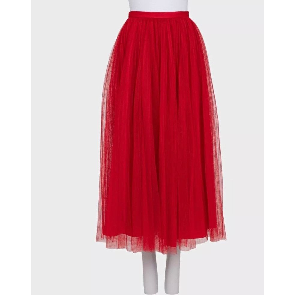 Dior Christian Dior Red Tulle Skirt with Silk Lining - Size 36/S Size 26" / US 2 / IT 38 - 1 Thumbnail