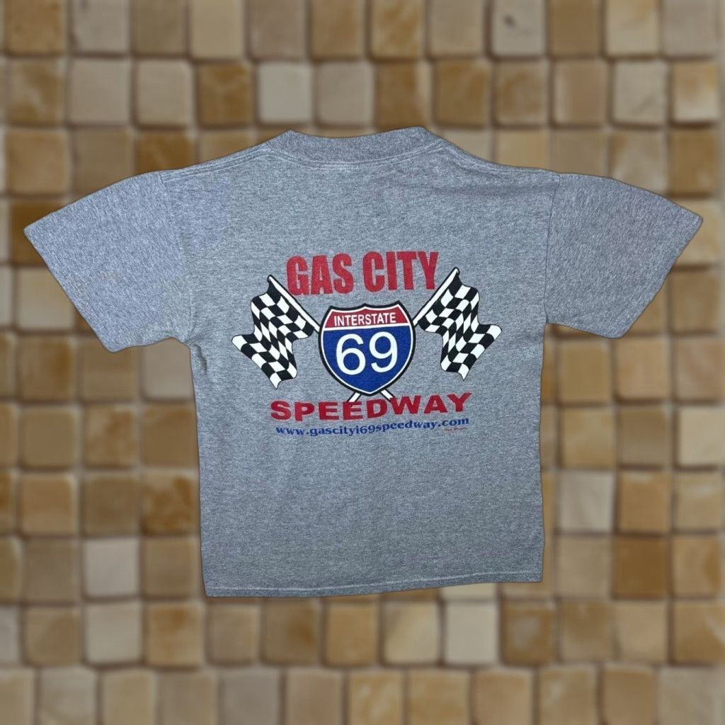 Jerzees Vintage Gas City Speedway “Where Action Is The Attraction” T-Shirt Small Men Grey Cotton Short Sleeve 2005 90s Motorsports #3274 Size US S / EU 44-46 / 1 - 1 Thumbnail