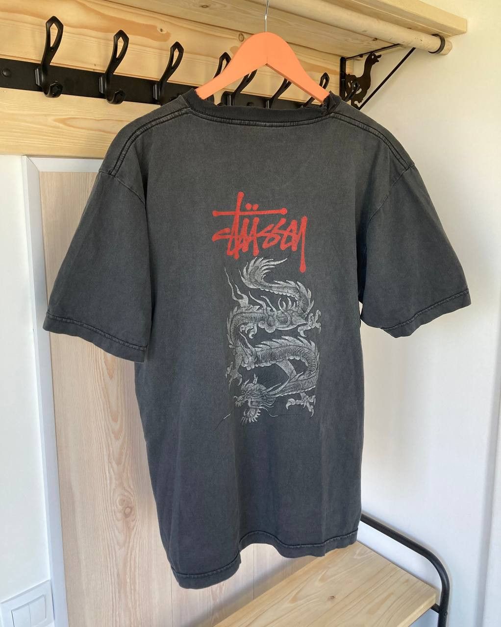 Vintage RARE    Vintage 90s Stussy Dragon USA T-shirt | Grailed