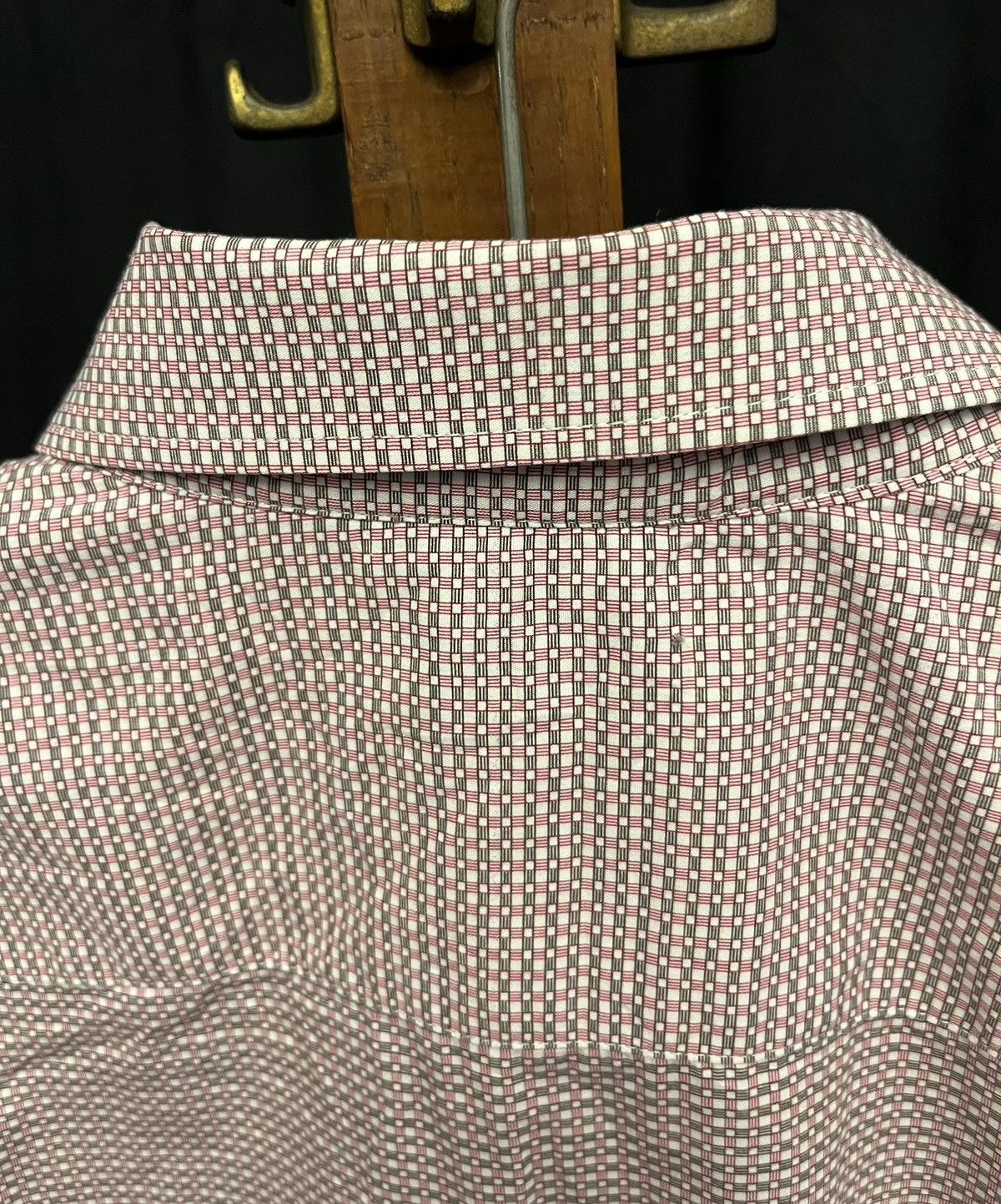 Miu Miu Miu Miu Italy Vintage Micro-Grid Dress Shirt - NWOT Size US M / EU 48-50 / 2 - 7 Thumbnail