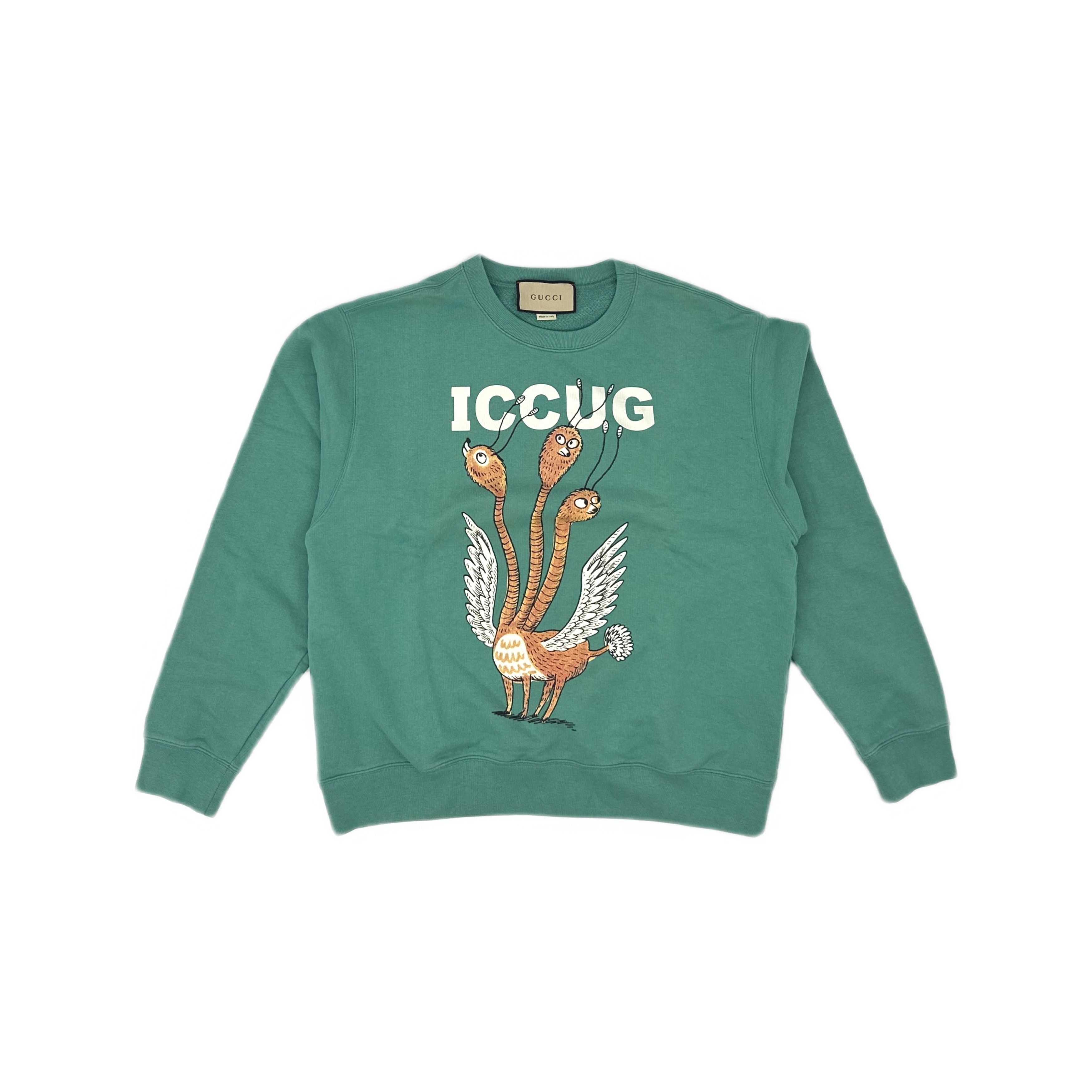 Gucci Gucci ICCUG Graphic Sweatshirt Green Size S Size US S / EU 44-46 / 1 - 1 Thumbnail