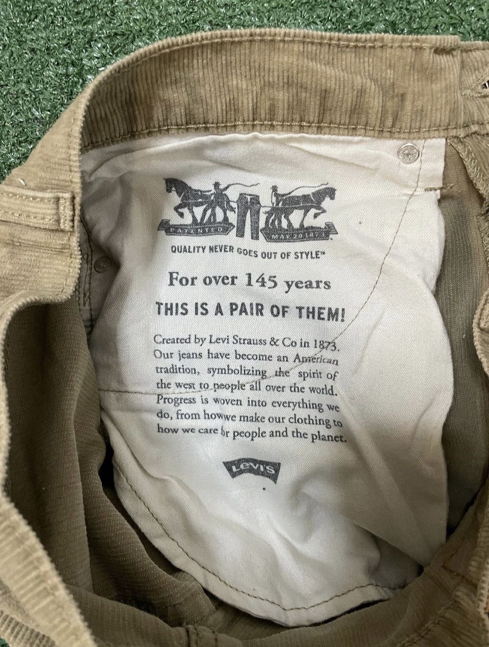 Levi's Levi 514 beige corduroy jeans Size US 34 / EU 50 - 3 Thumbnail