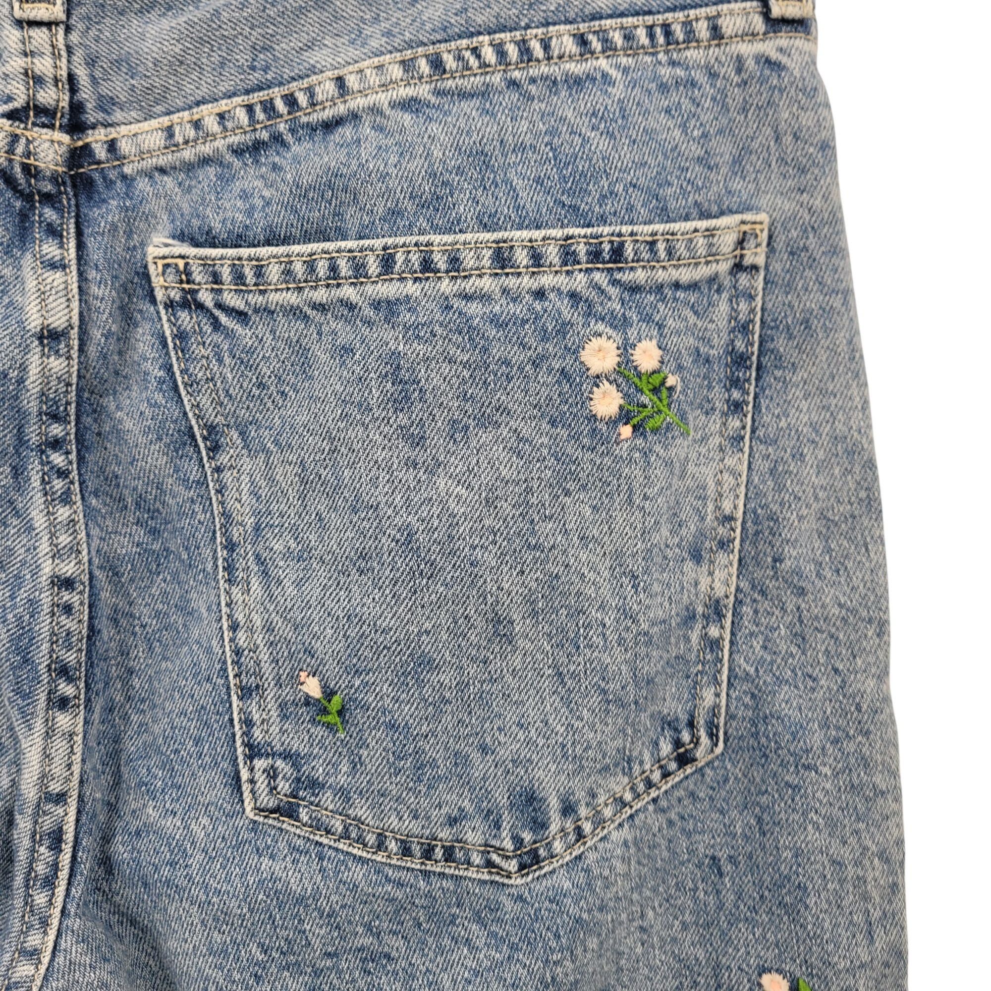 Designer MNG Denim Womens Floral Embroidered Wide-Leg Jeans EUR 40 US Size 30" / US 8 / IT 44 - 9 Thumbnail