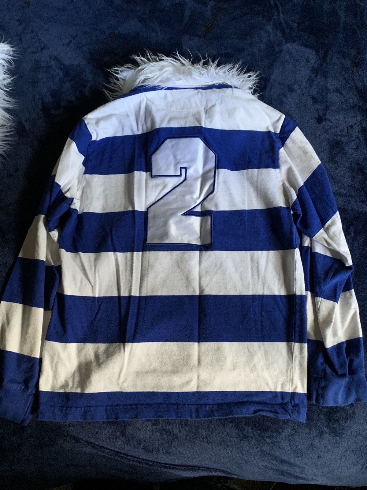 Other Blue White Striped Sweater Vintage Fur Fashion Swag 2000s Size US L / EU 52-54 / 3 - 15 Thumbnail