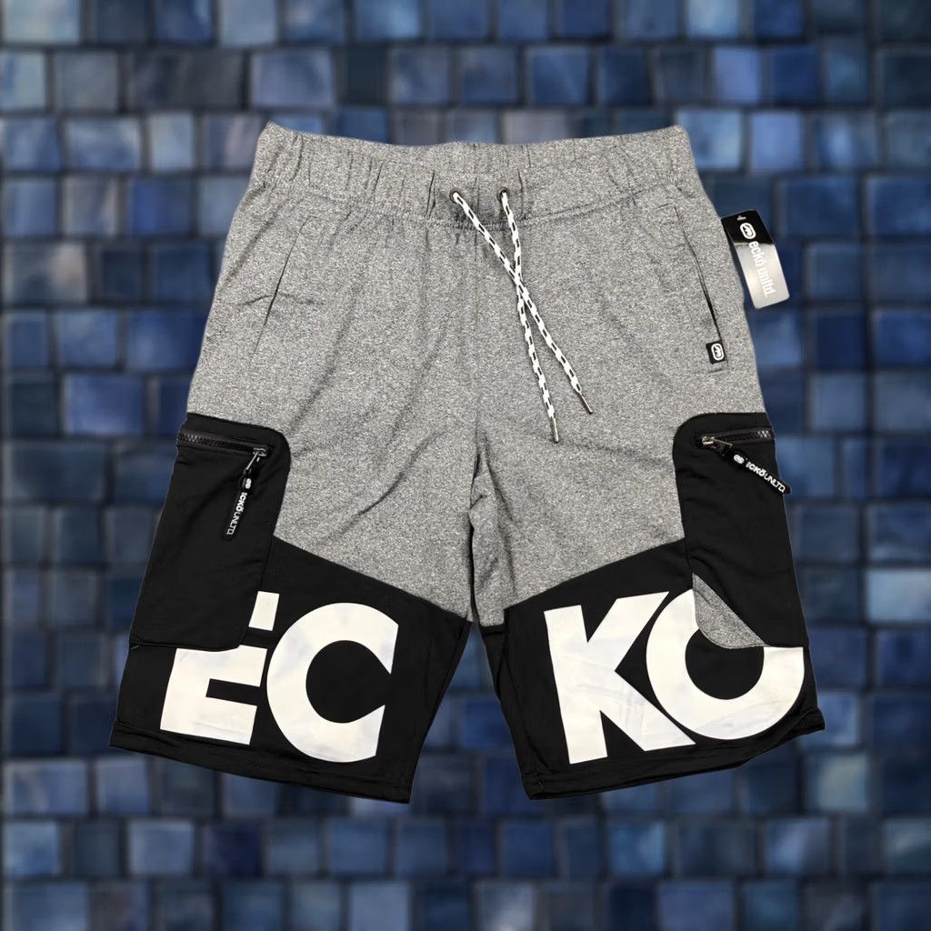 Ecko Unltd. Ecko Unltd Shorts Mens Medium Grey Marled Colorblock Athletic Zip Pockets Gym Size US 31 - 1 Thumbnail