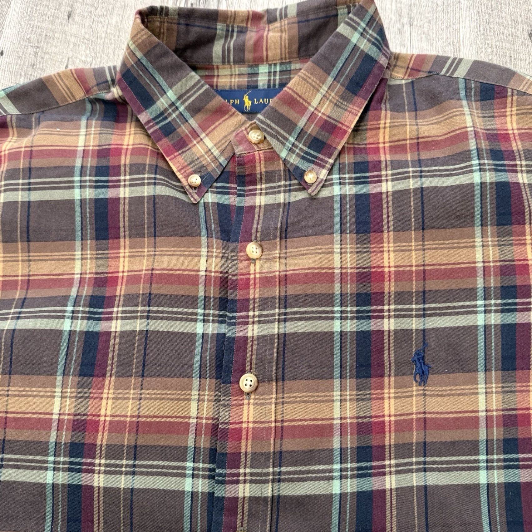 Ralph Lauren Ralph Lauren Shirt Mens XL Multicolor Plaid Button-Down Brushed Cotton Long Sleeve Casual Classic Designer Size US XL / EU 56 / 4 - 3 Thumbnail