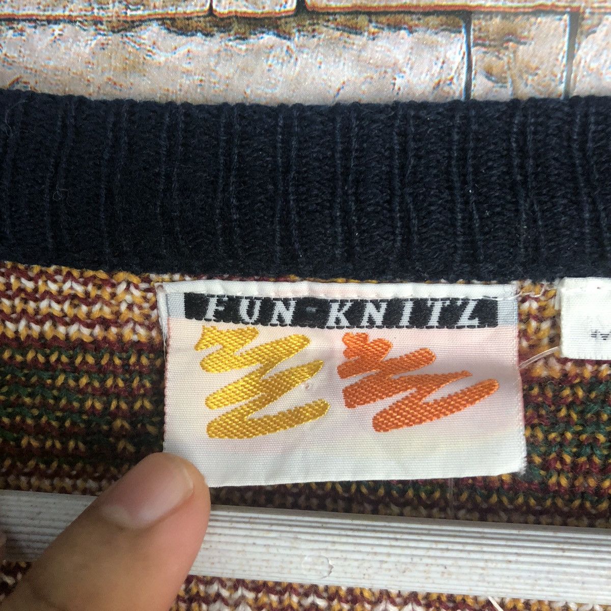 Homespun Knitwear × Japanese Brand Fun Knitz Multicolor Cardigan Knitwear #A177 Size US S / EU 44-46 / 1 - 11 Thumbnail