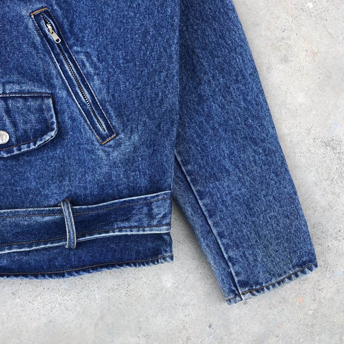 Vintage Vintage Houston Double Collar Riders Motorcycle Denim Jacket Size US M / EU 48-50 / 2 - 12 Thumbnail
