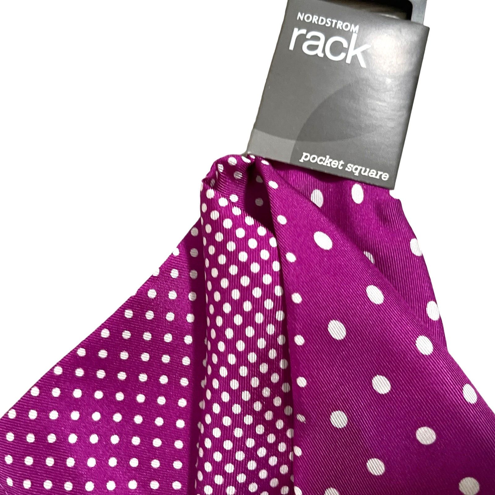 Nordstrom 3 Nordstrom Rack Silk 4 Panel Pocket Squares Berry Polka Dot Size ONE SIZE - 3 Thumbnail