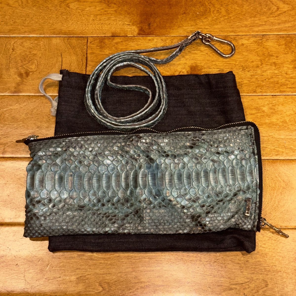 Rick Owens Ioana Bag Acqua Snakeskin Size ONE SIZE - 3 Thumbnail