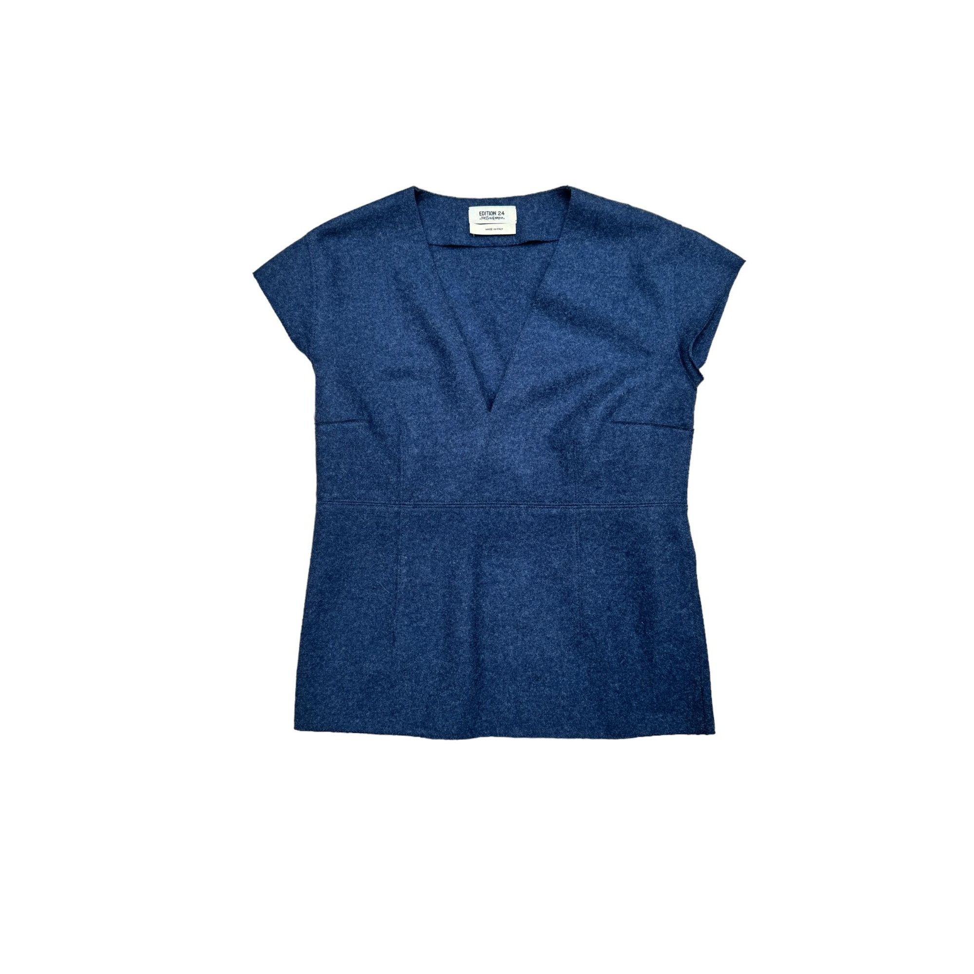 image of YVES Saint Laurent By Tom Ford Navy Wool Top, Women's (Size XS)