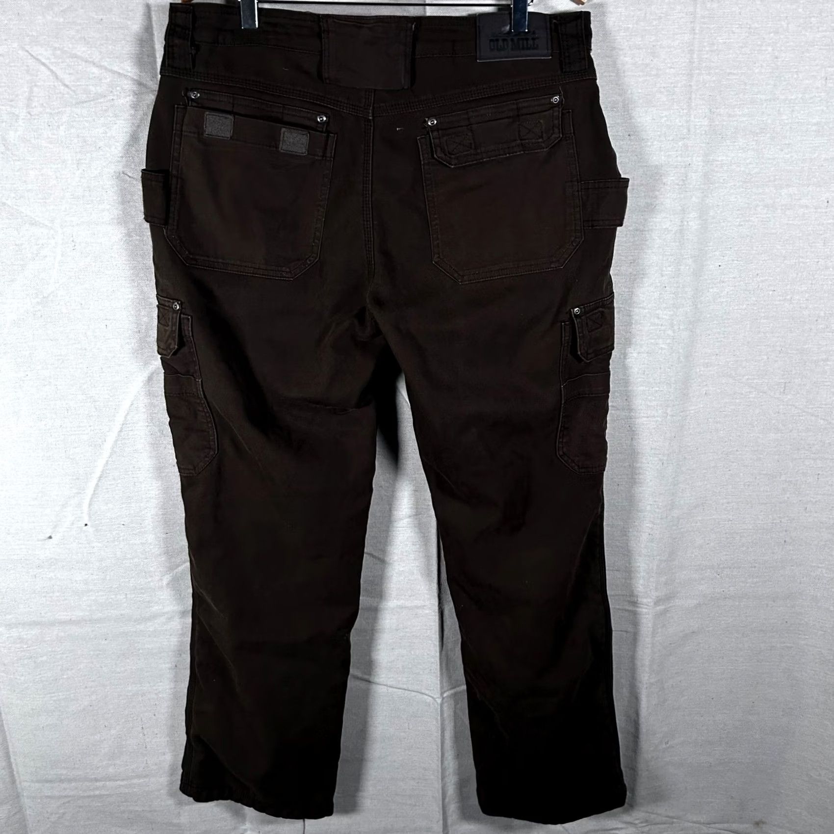 MILLY Old Mill Mens Cargo Pants 34x32 Work Brown Fleece Lined Style M1159S Size US 34 / EU 50 - 3 Thumbnail