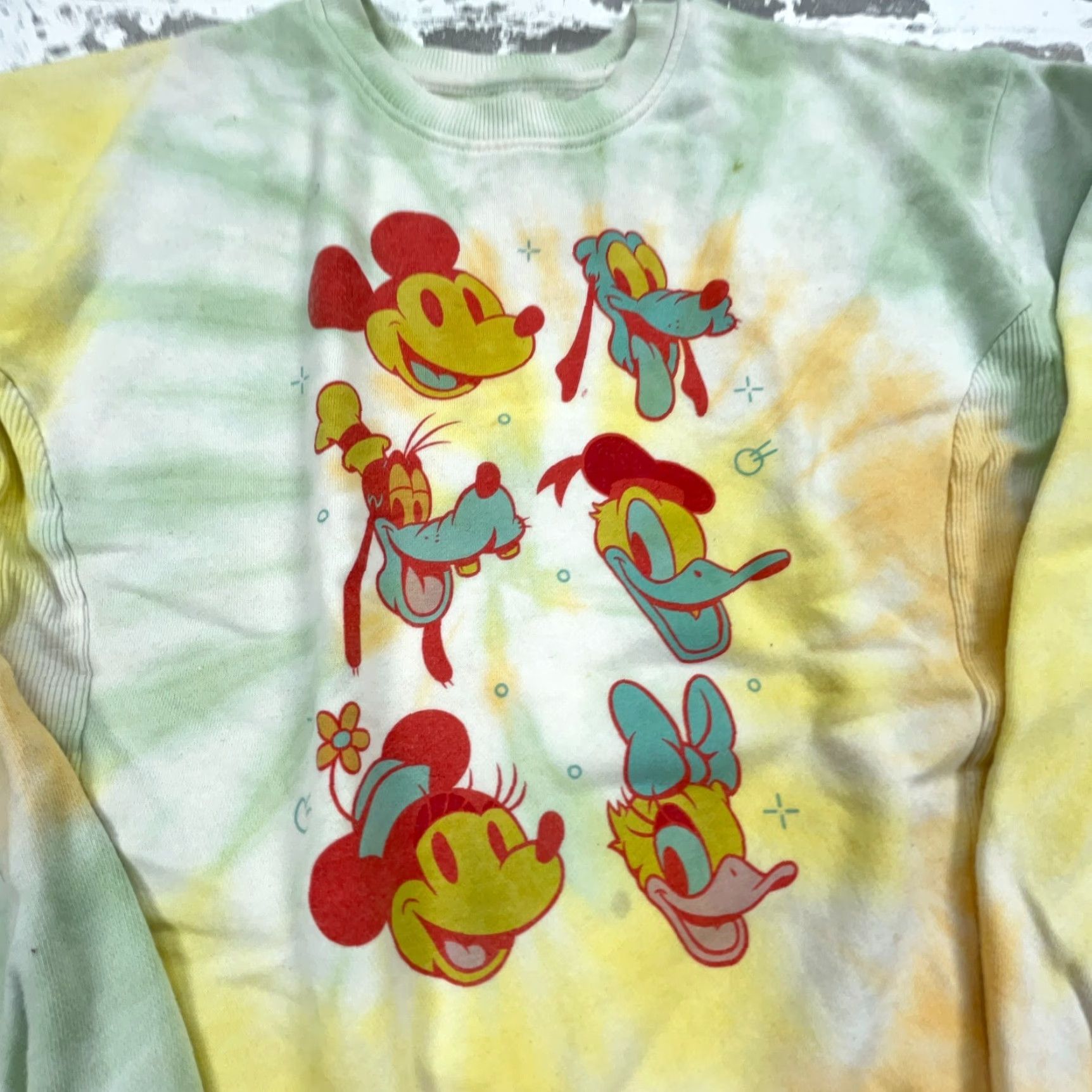 Disney Disney Sweatshirt Womens Small Yellow Crew Neck Mickey Mouse Logo Graphic Print Raglan Sleeve All Seasons Cotton Blend Size S / US 4 / IT 40 - 4 Thumbnail