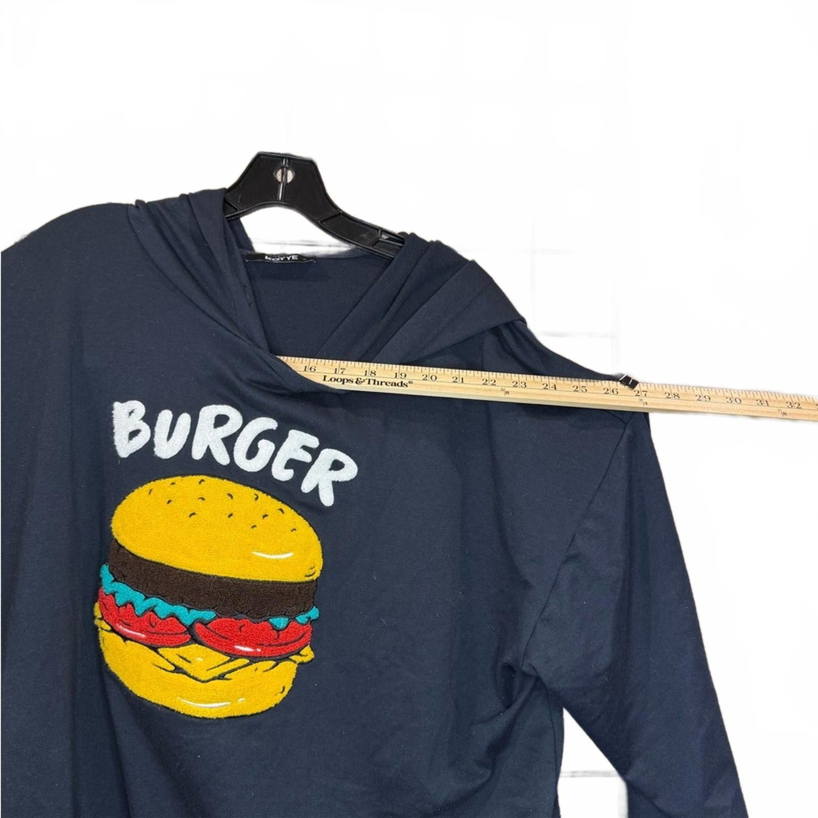 Other Men's Navy Blue “Burger” Graphic Hoodie Size US XL / EU 56 / 4 - 3 Thumbnail
