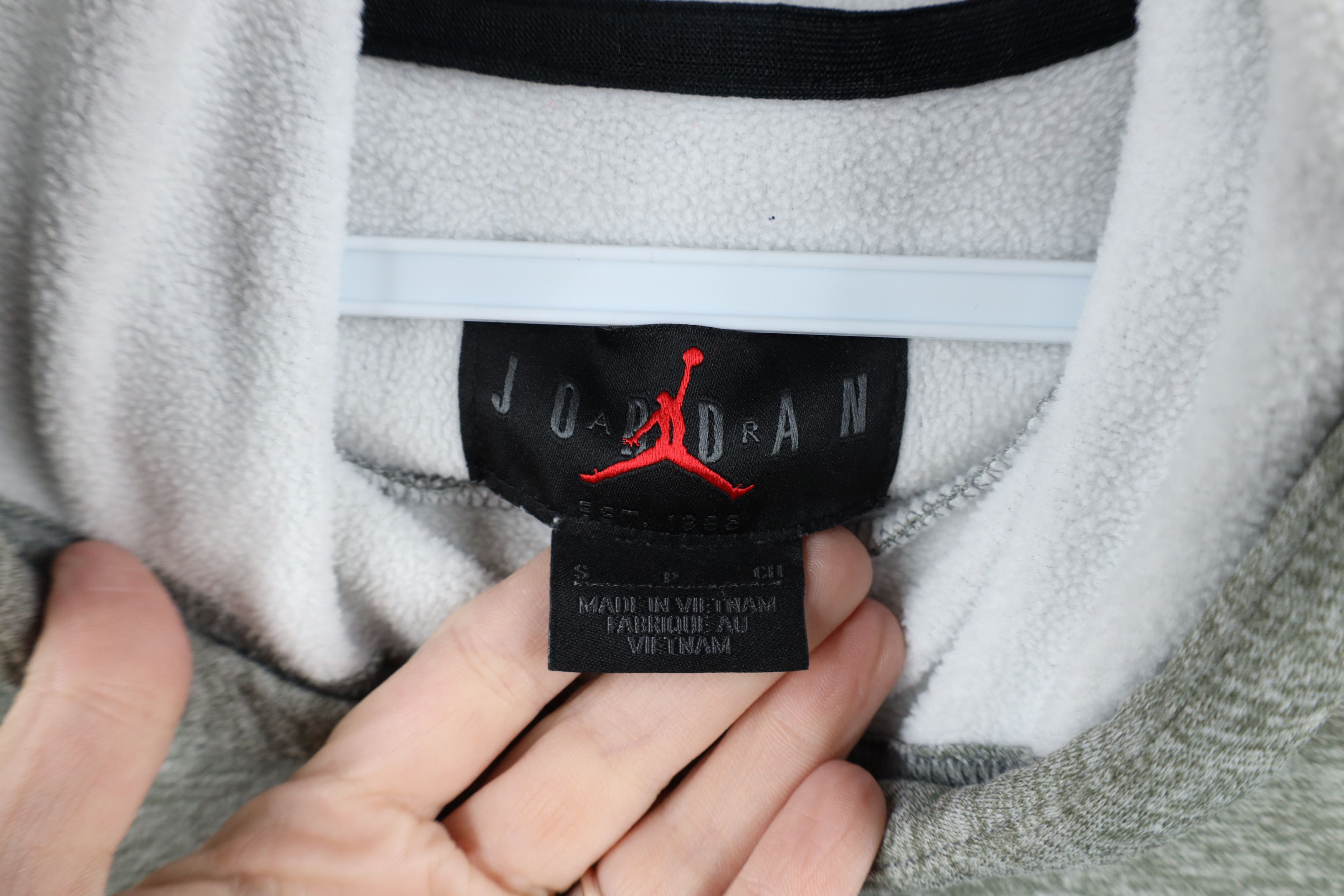 Nike × Vintage Nike Air Jordan of Michigan Jumpman Football Hoodie Gray Size US S / EU 44-46 / 1 - 9 Thumbnail